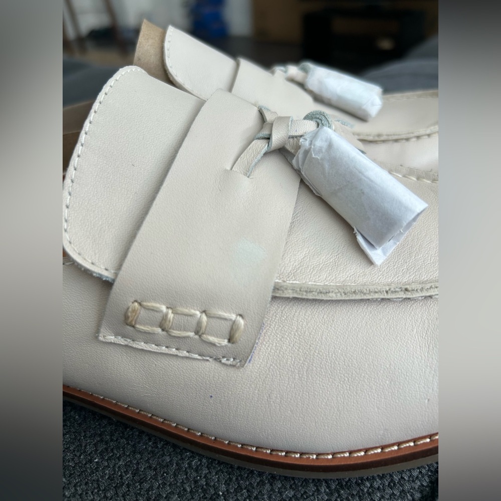Earth Women's Everett Tassels Slip on Mule Loafers Size 11 Off White Minimalist - Picture 5 of 8